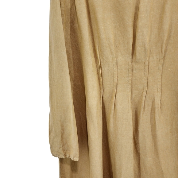 Homefrocks Women's Silk Linen Blend Pleated Front Maxi Dress - L - Picture 5 of 8